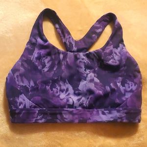 Athleta Women’s Ultimate Purple Floral Printed Bra D-DD Size Small